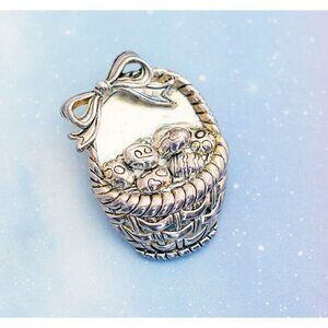 Vintage Cookie Basket Brooch | Gold Tone Brooch | J21